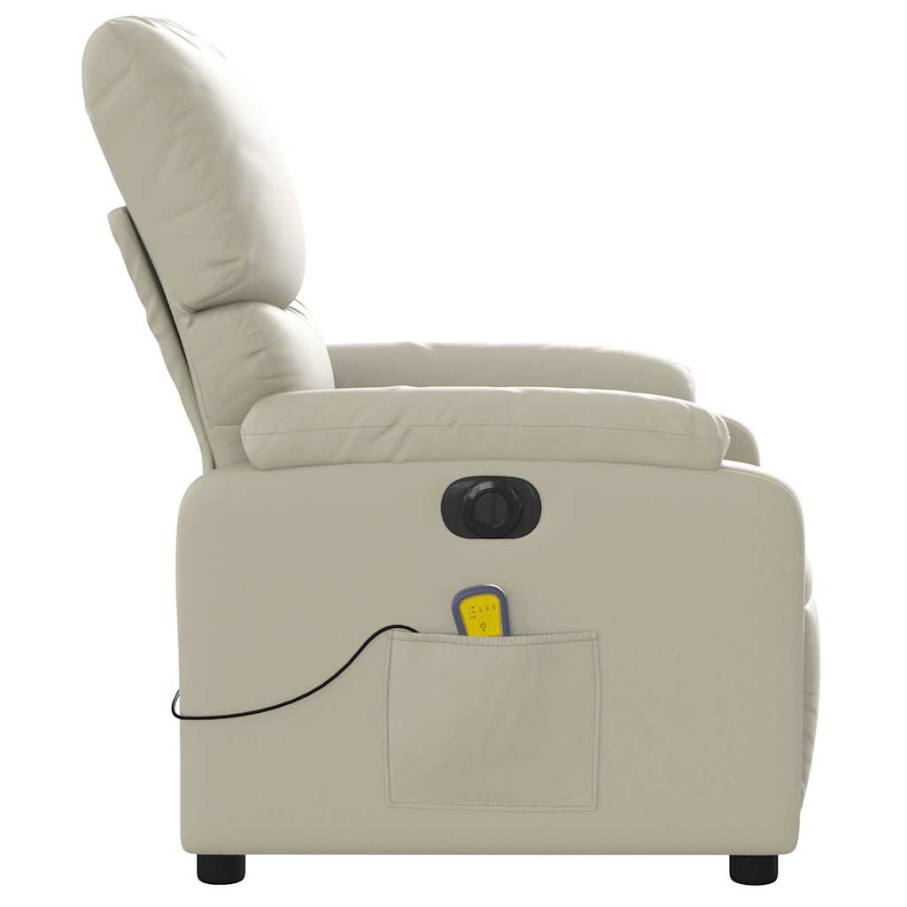 Fauteuil de massage inclinable électrique crème similicuir - XIOS