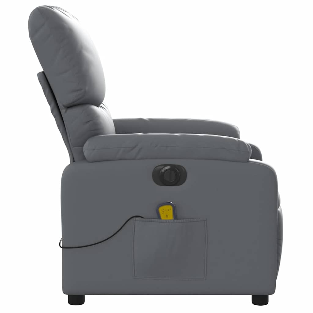 Fauteuil de massage inclinable électrique gris similicuir - XIOS