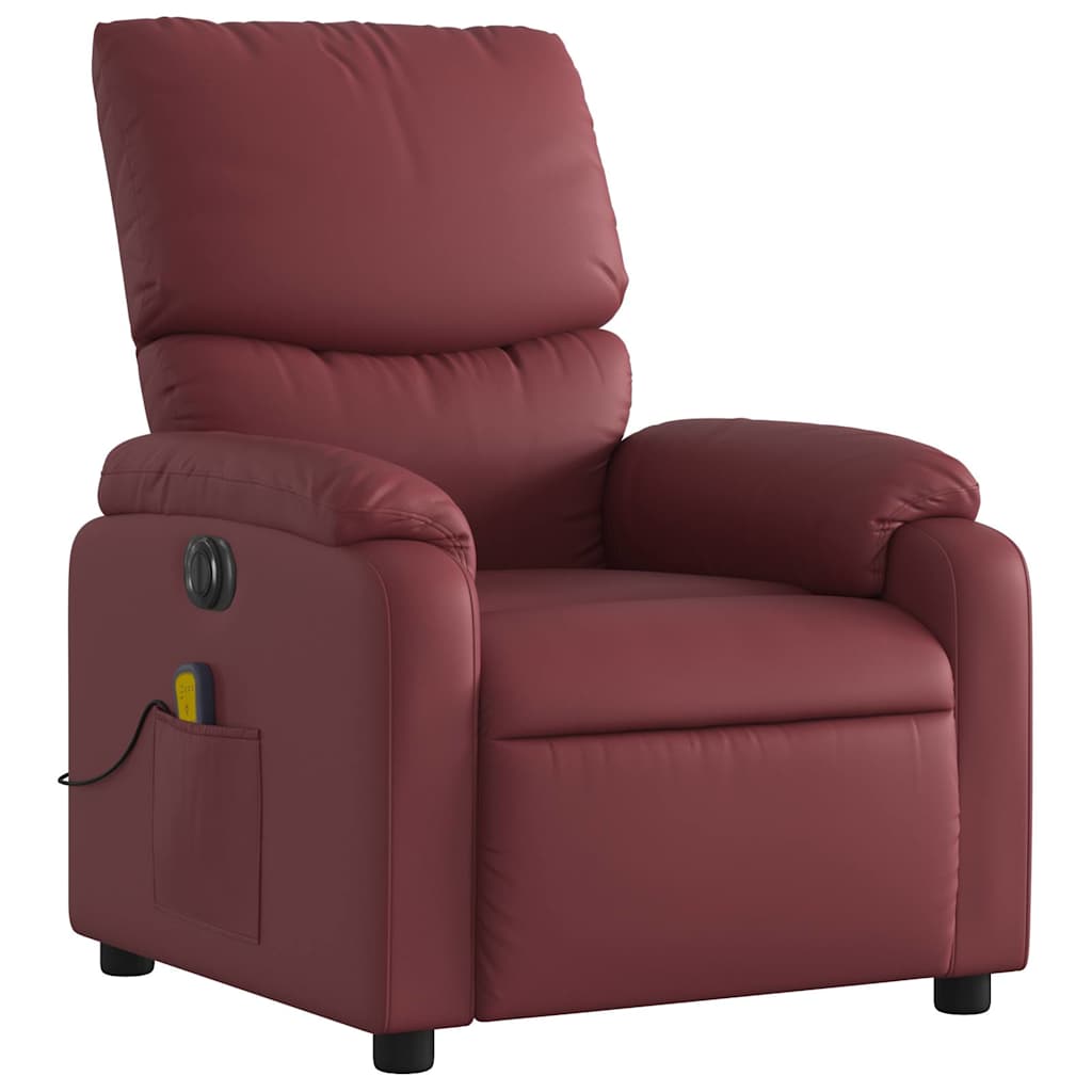 Fauteuil de massage inclinable électrique rouge bordeaux - XIOS