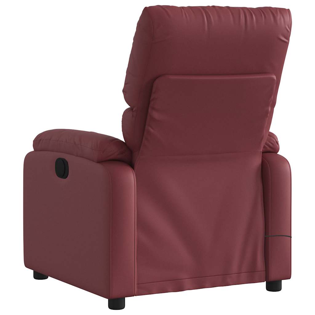 Fauteuil de massage inclinable électrique rouge bordeaux - XIOS