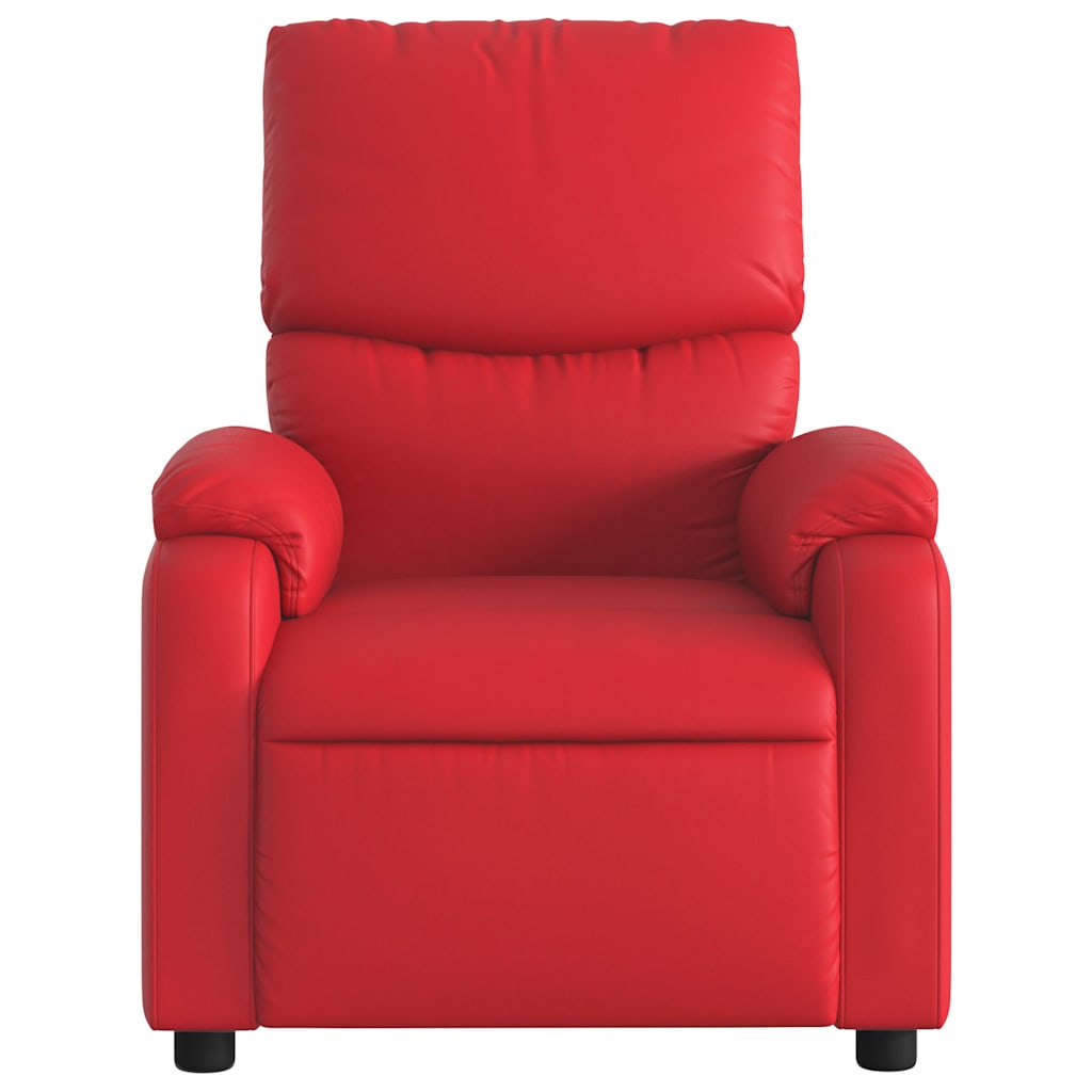 Fauteuil de massage inclinable électrique rouge similicuir