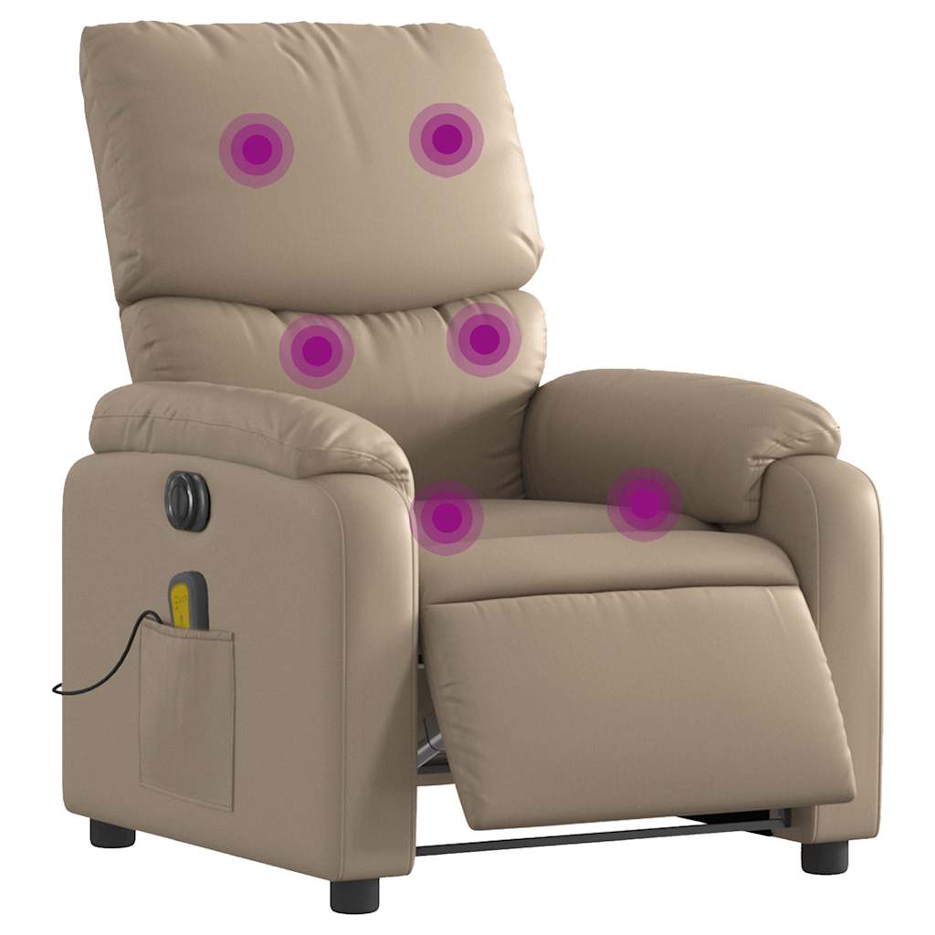 Fauteuil de massage inclinable électrique cappuccino similicuir - XIOS