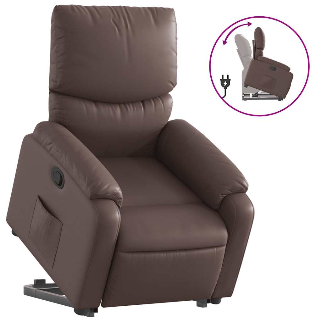 Fauteuil inclinable marron similicuir - XIOS