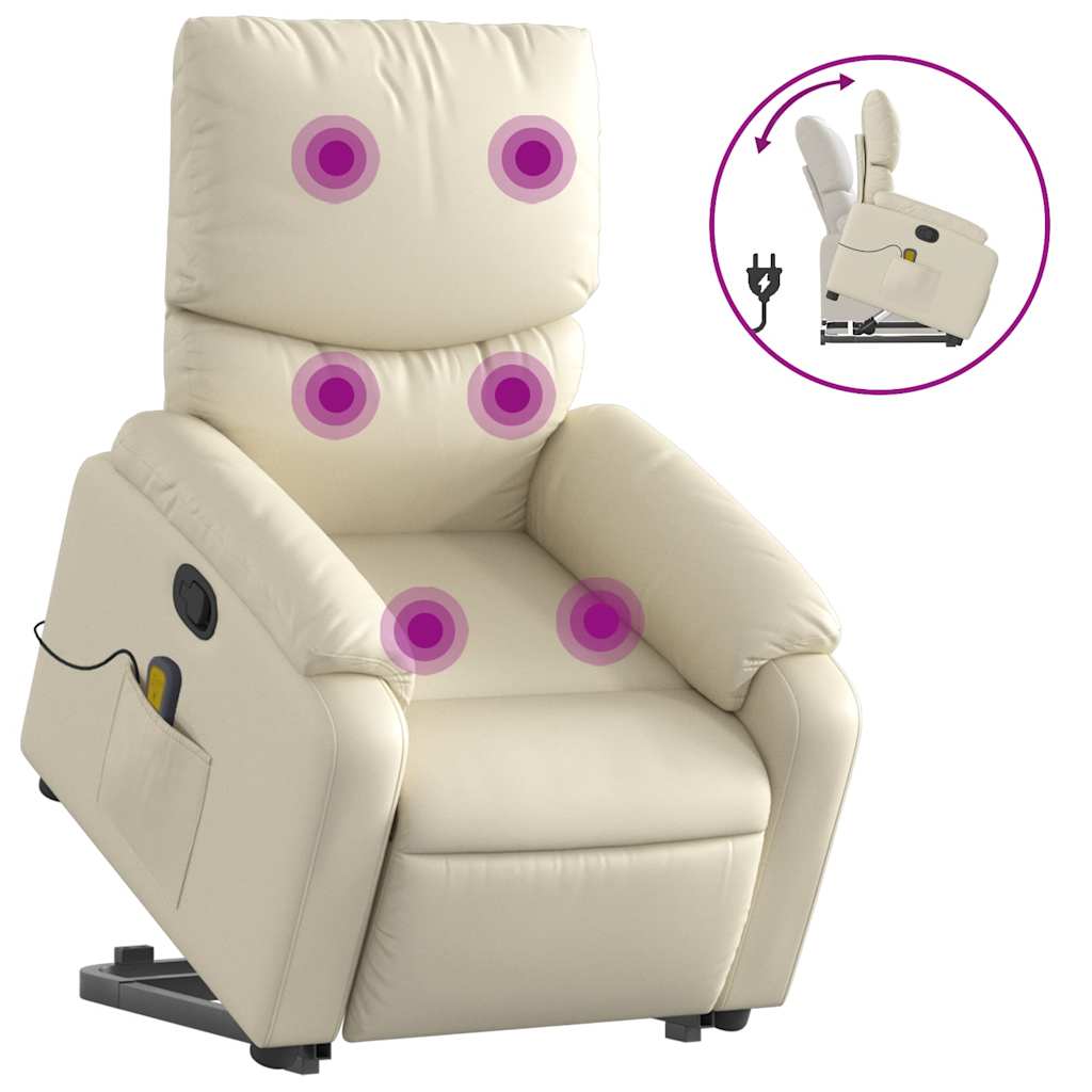 Fauteuil inclinable de massage Crème Similicuir - XIOS