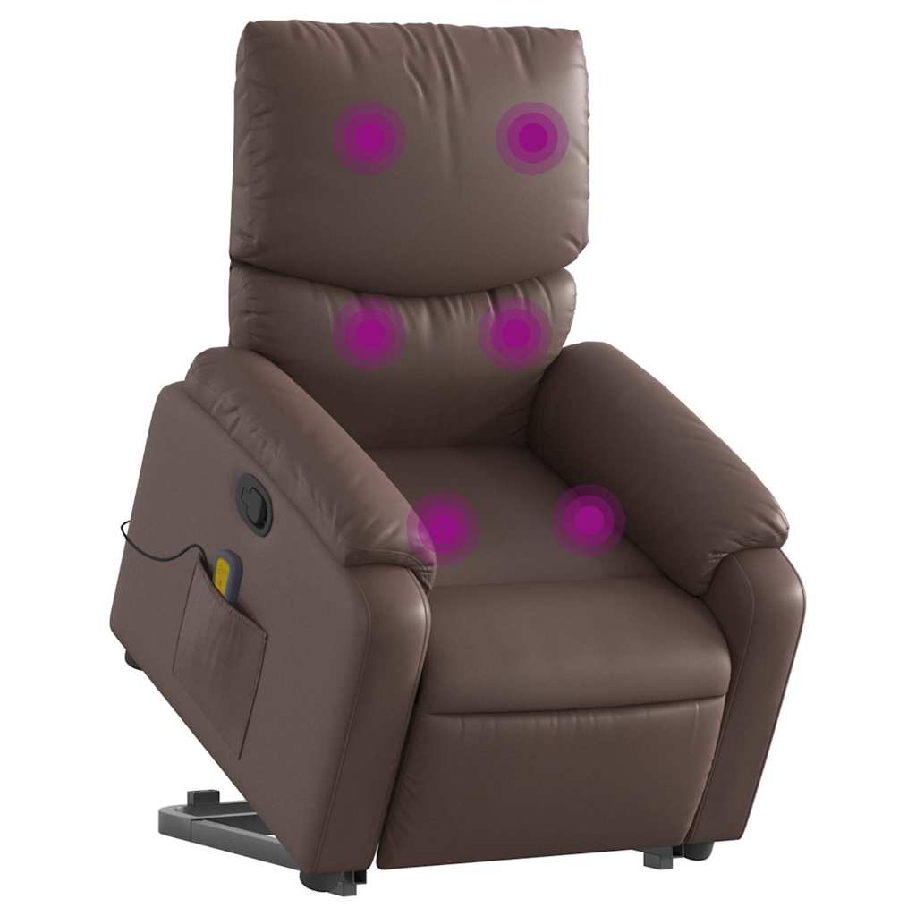 Fauteuil inclinable de massage Marron Similicuir - XIOS