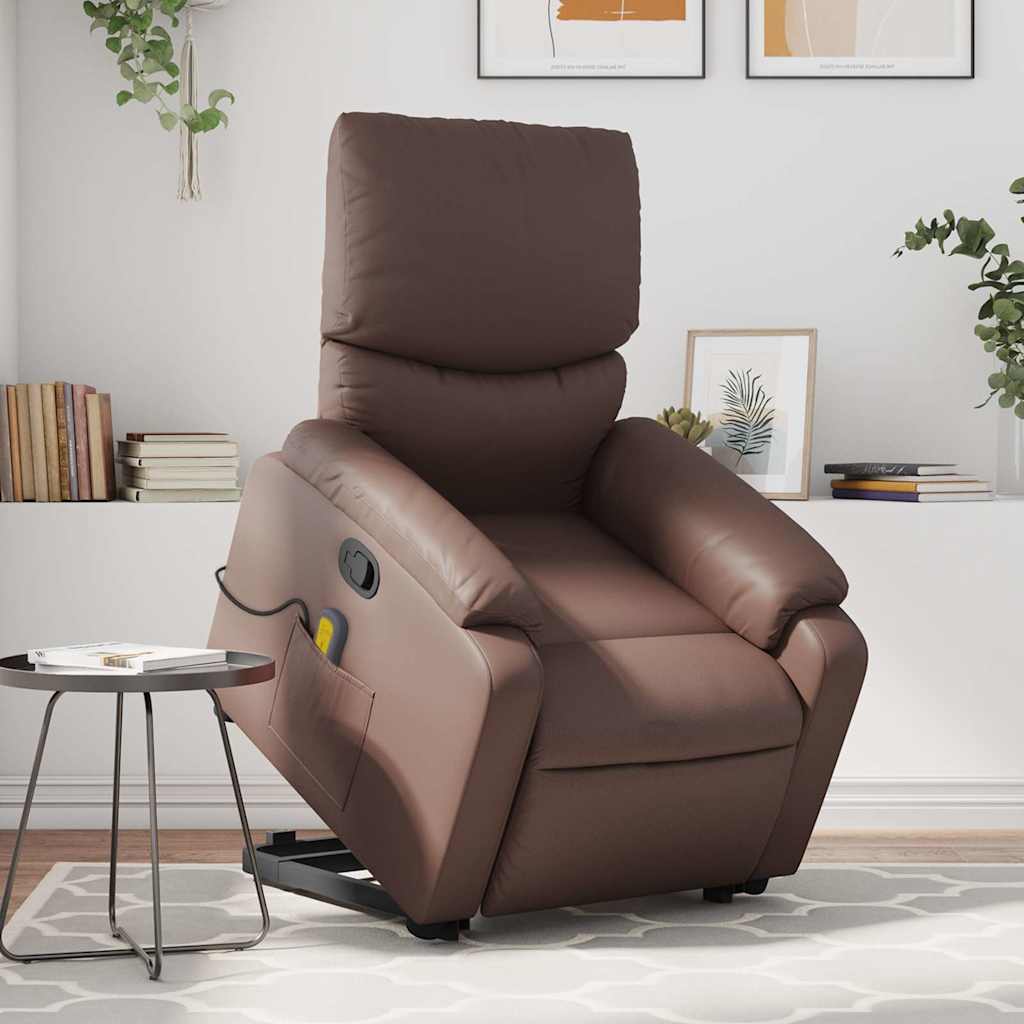 Fauteuil inclinable de massage Marron Similicuir - XIOS