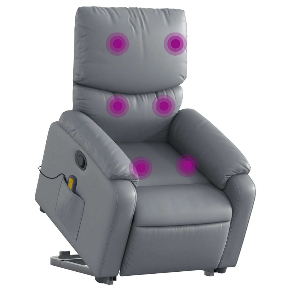 Fauteuil inclinable de massage Gris Similicuir - XIOS