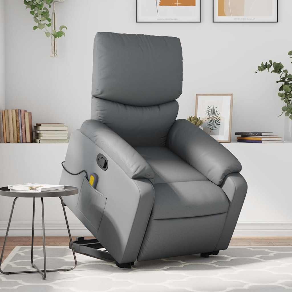 Fauteuil inclinable de massage Gris Similicuir - XIOS