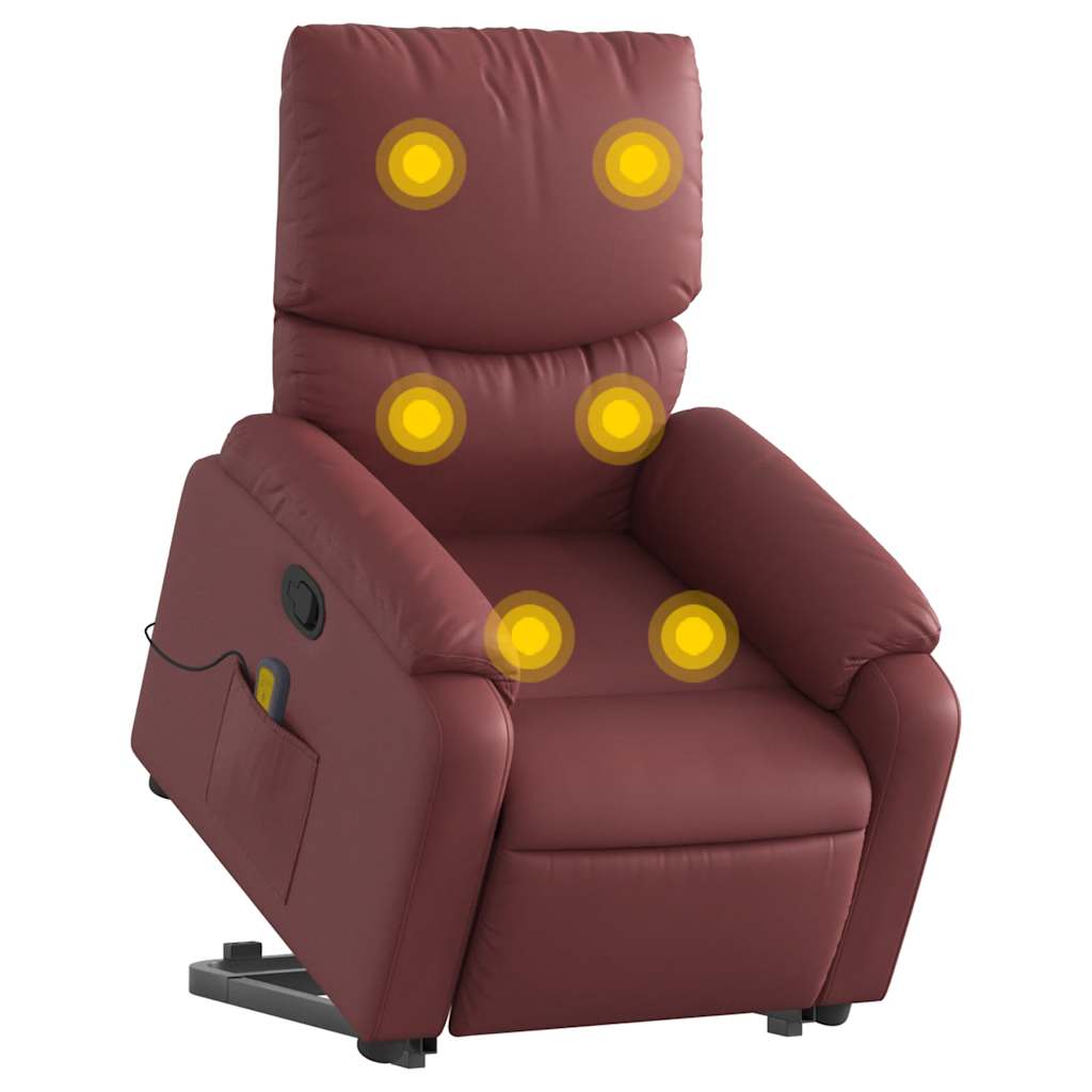 Fauteuil inclinable de massage Rouge bordeaux Similicuir - XIOS