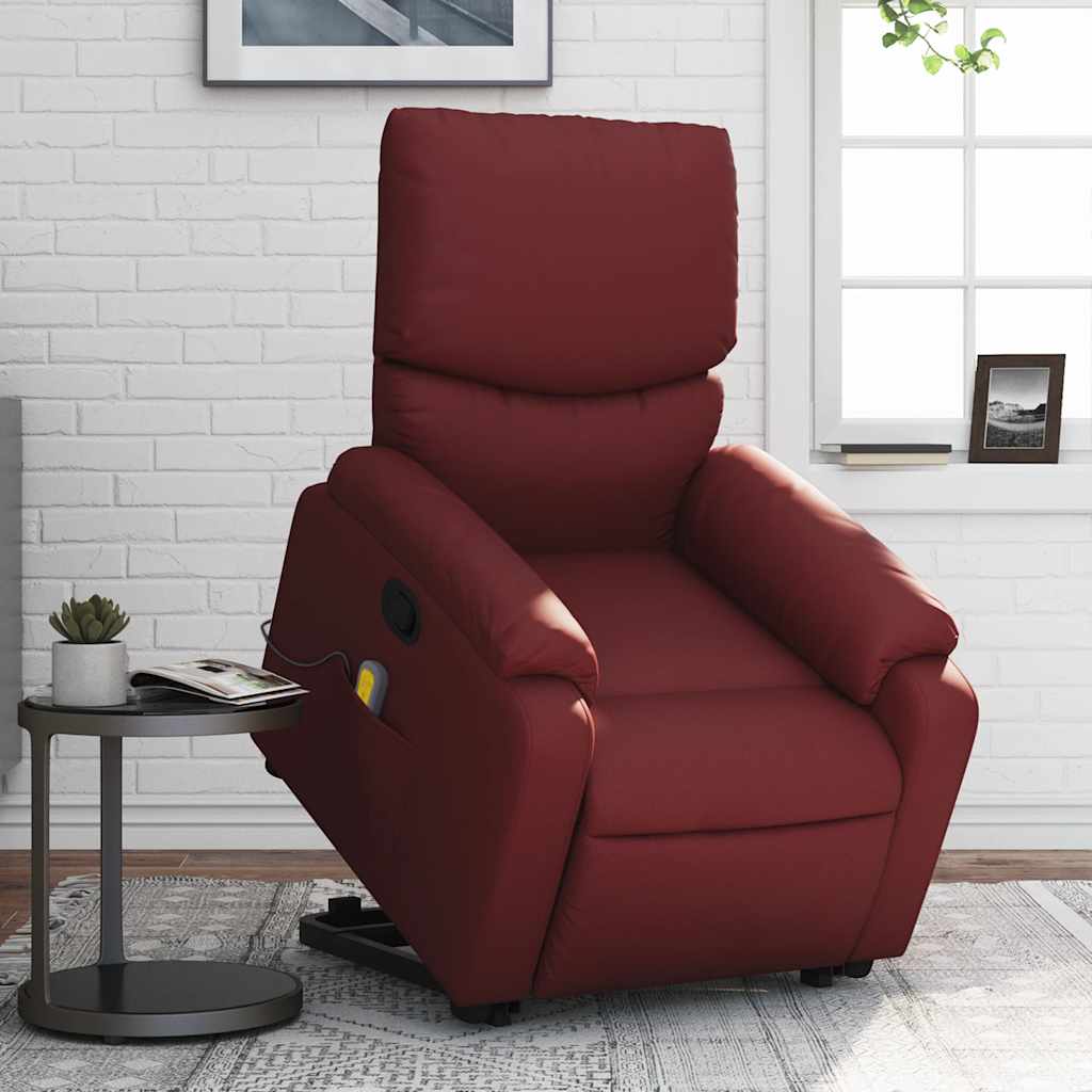 Fauteuil inclinable de massage Rouge bordeaux Similicuir - XIOS