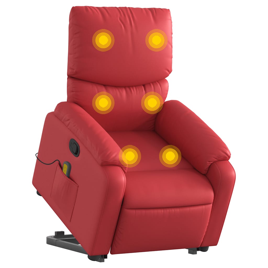 Fauteuil inclinable de massage Rouge Similicuir - XIOS