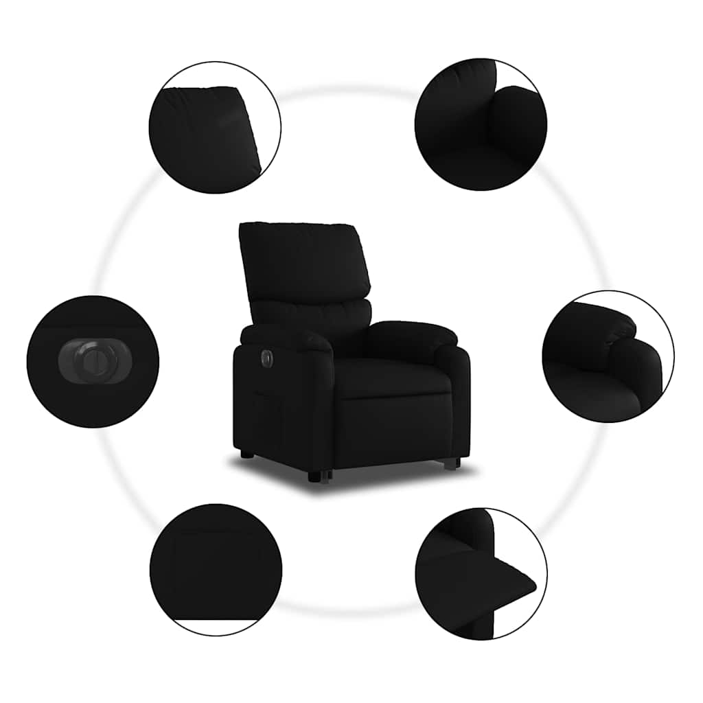 Fauteuil inclinable électrique noir similicuir - XIOS