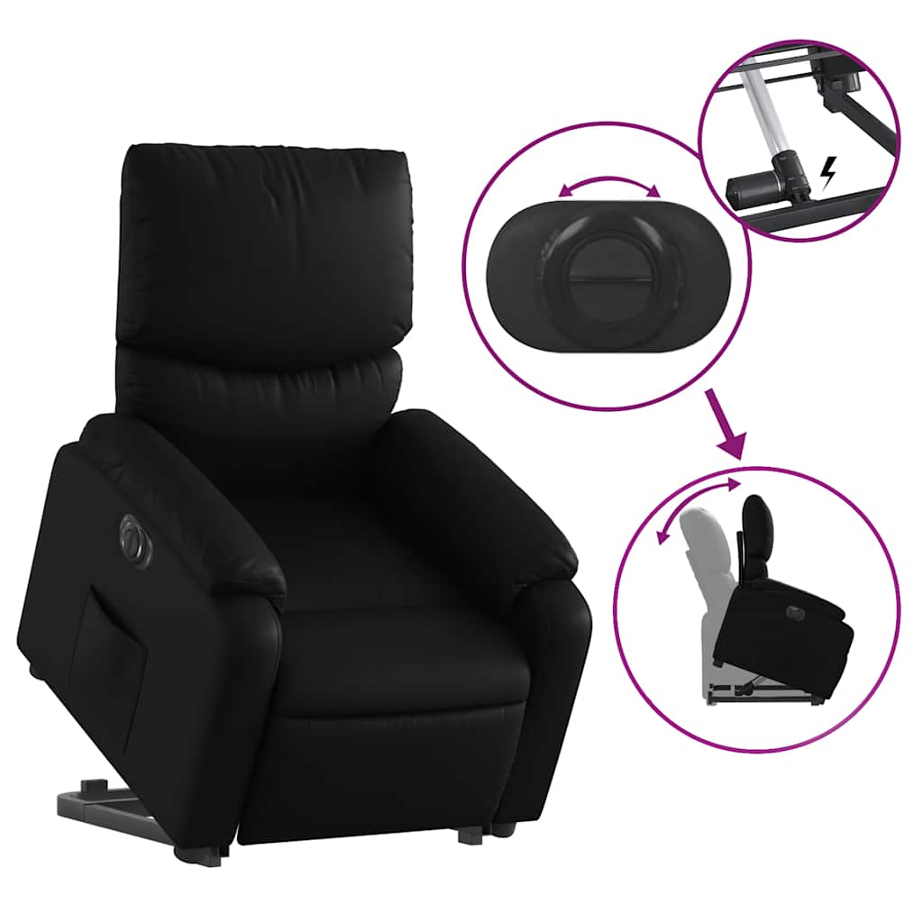 Fauteuil inclinable électrique noir similicuir - XIOS