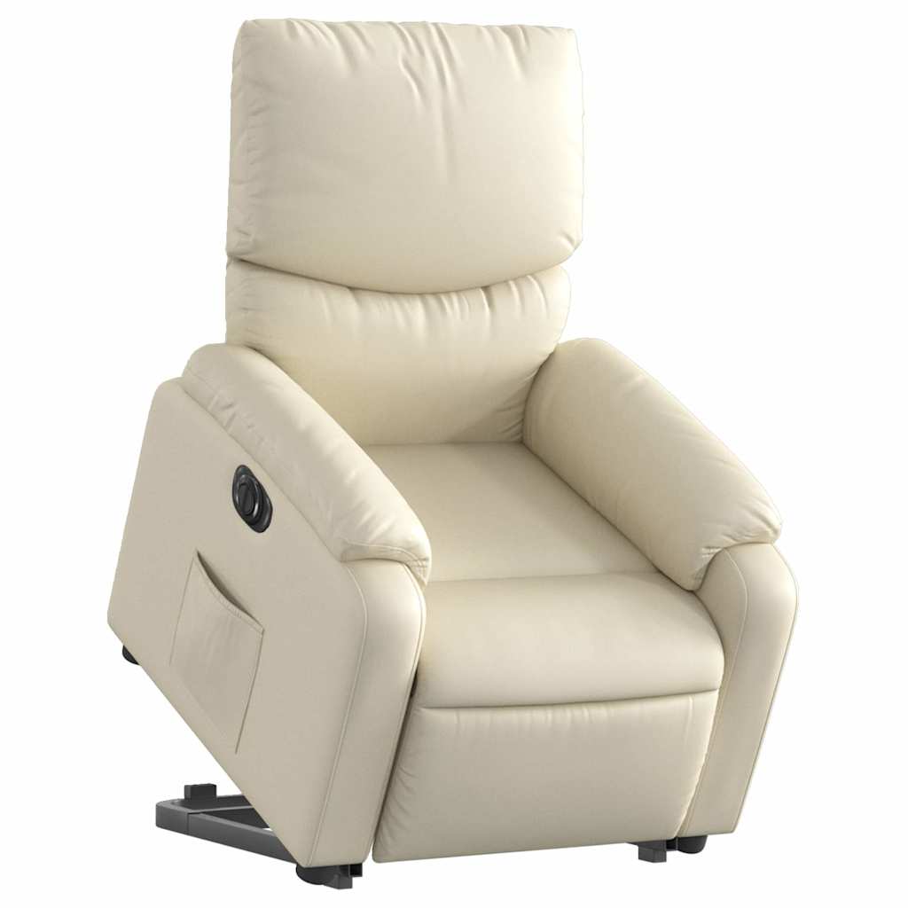 Fauteuil inclinable électrique crème similicuir - XIOS