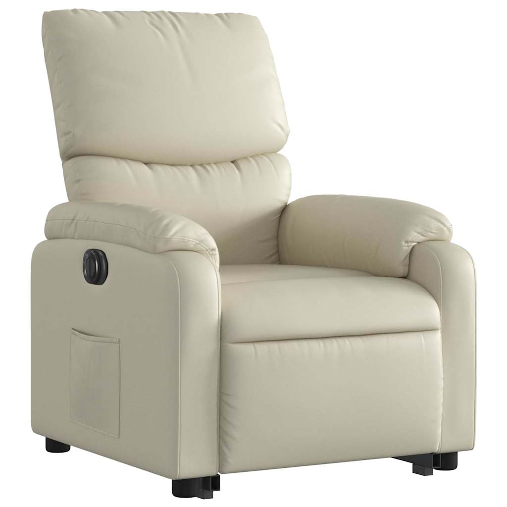 Fauteuil inclinable électrique crème similicuir - XIOS