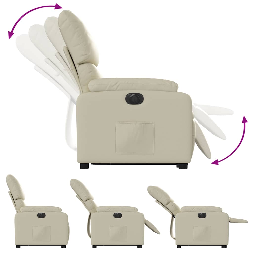 Fauteuil inclinable électrique crème similicuir - XIOS