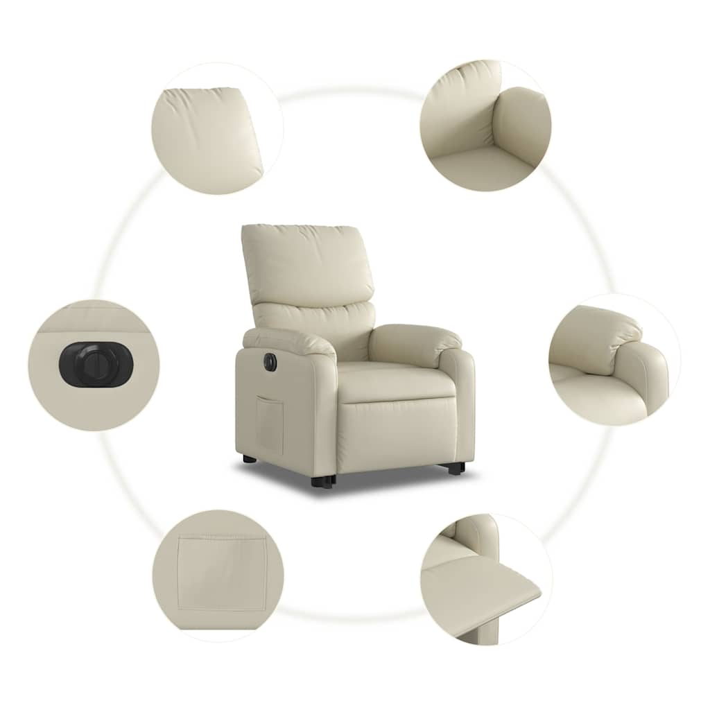 Fauteuil inclinable électrique crème similicuir - XIOS