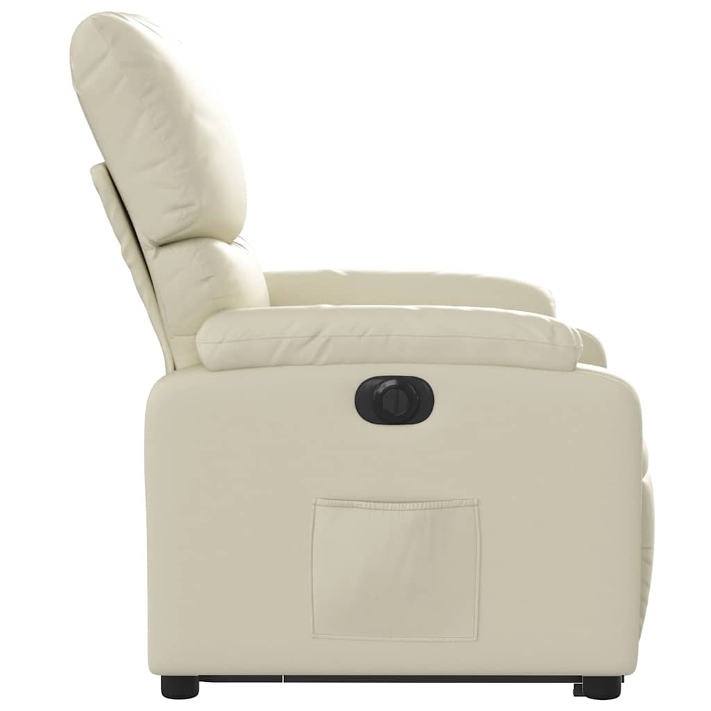 Fauteuil inclinable électrique crème similicuir - XIOS
