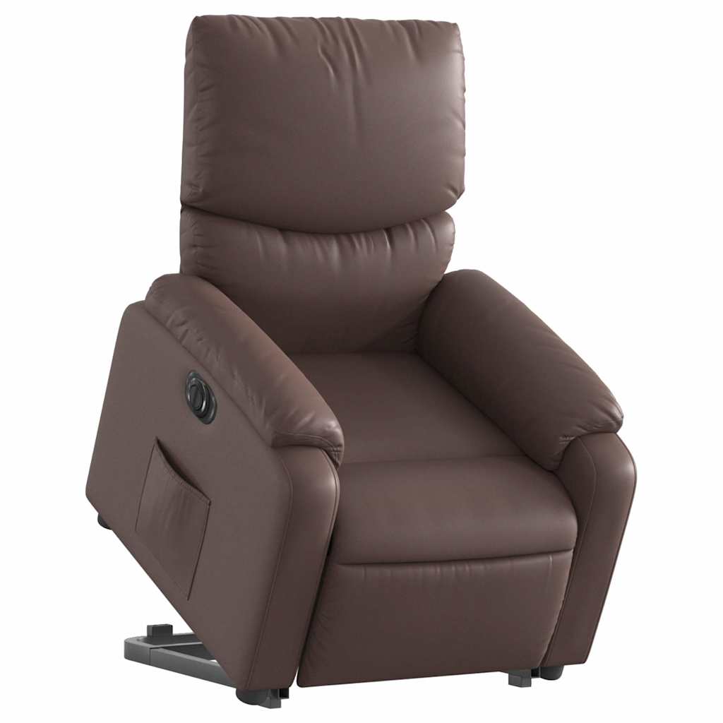 Fauteuil inclinable électrique marron similicuir - XIOS