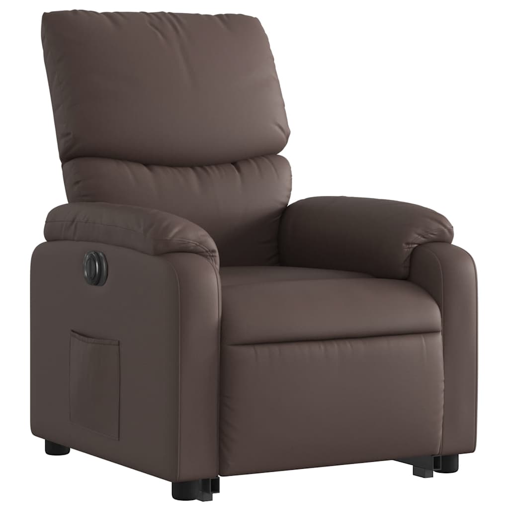 Fauteuil inclinable électrique marron similicuir - XIOS