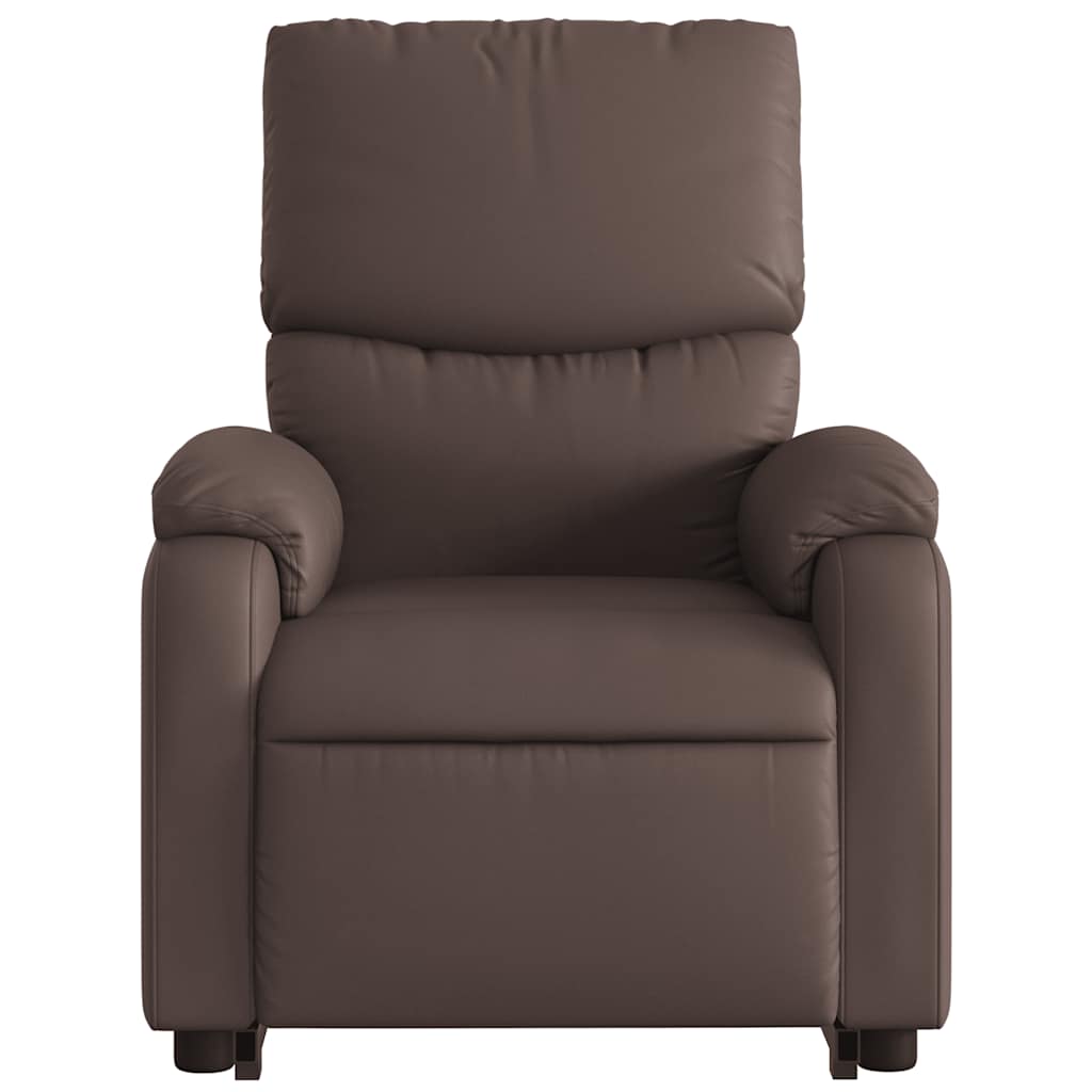 Fauteuil inclinable électrique marron similicuir