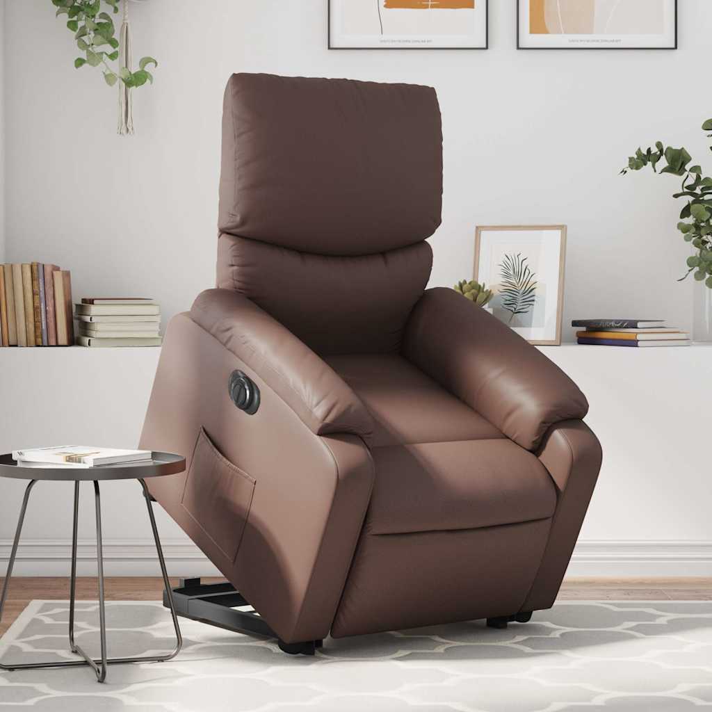 Fauteuil inclinable électrique marron similicuir - XIOS