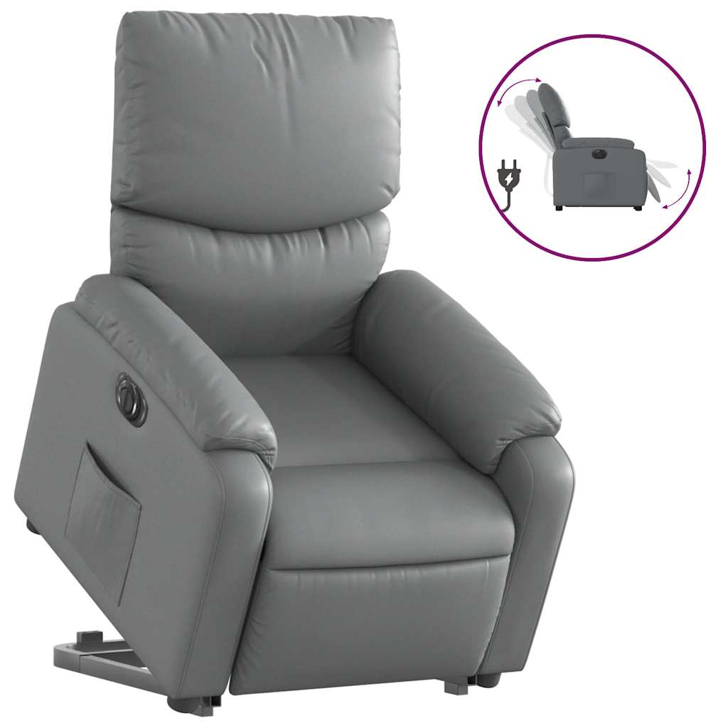 Fauteuil inclinable électrique gris similicuir - XIOS
