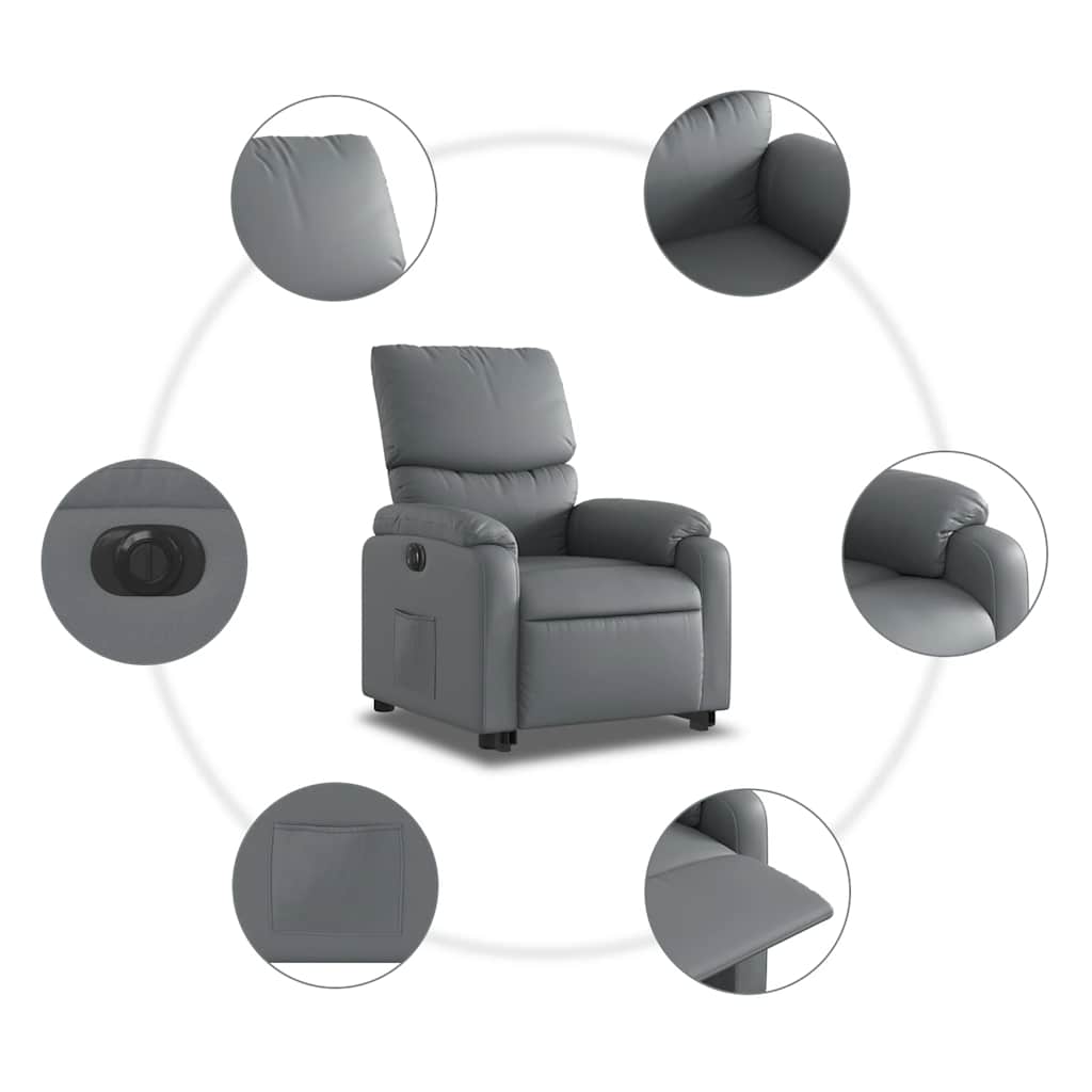Fauteuil inclinable électrique gris similicuir - XIOS