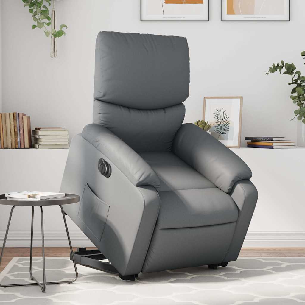 Fauteuil inclinable électrique gris similicuir - XIOS
