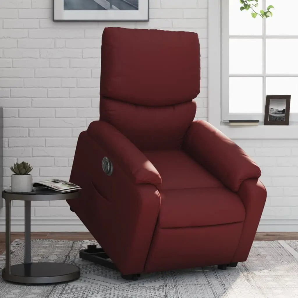 Fauteuil inclinable électrique rouge bordeaux similicuir - XIOS