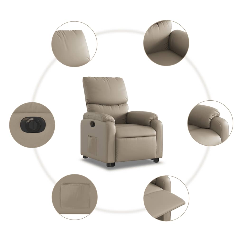 Fauteuil inclinable électrique cappuccino similicuir - XIOS
