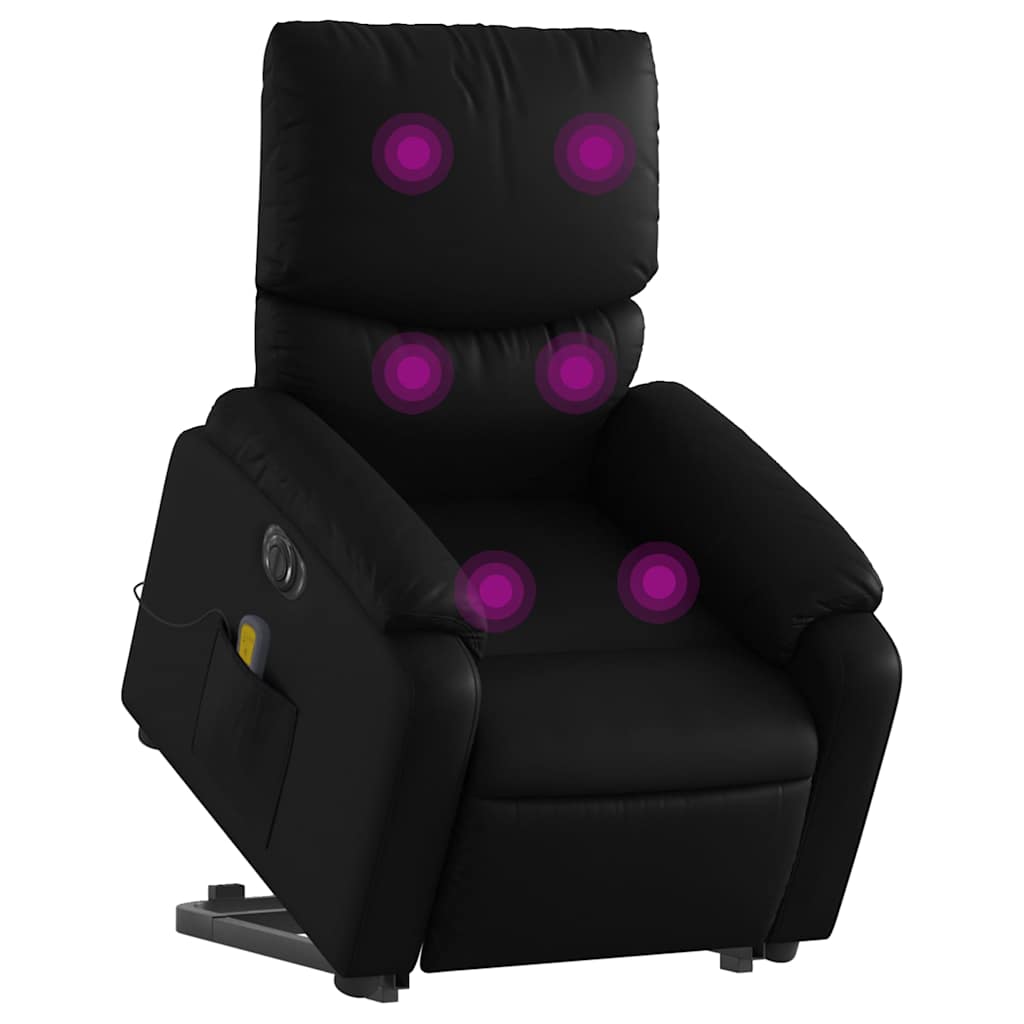 Fauteuil inclinable de massage électrique noir similicuir