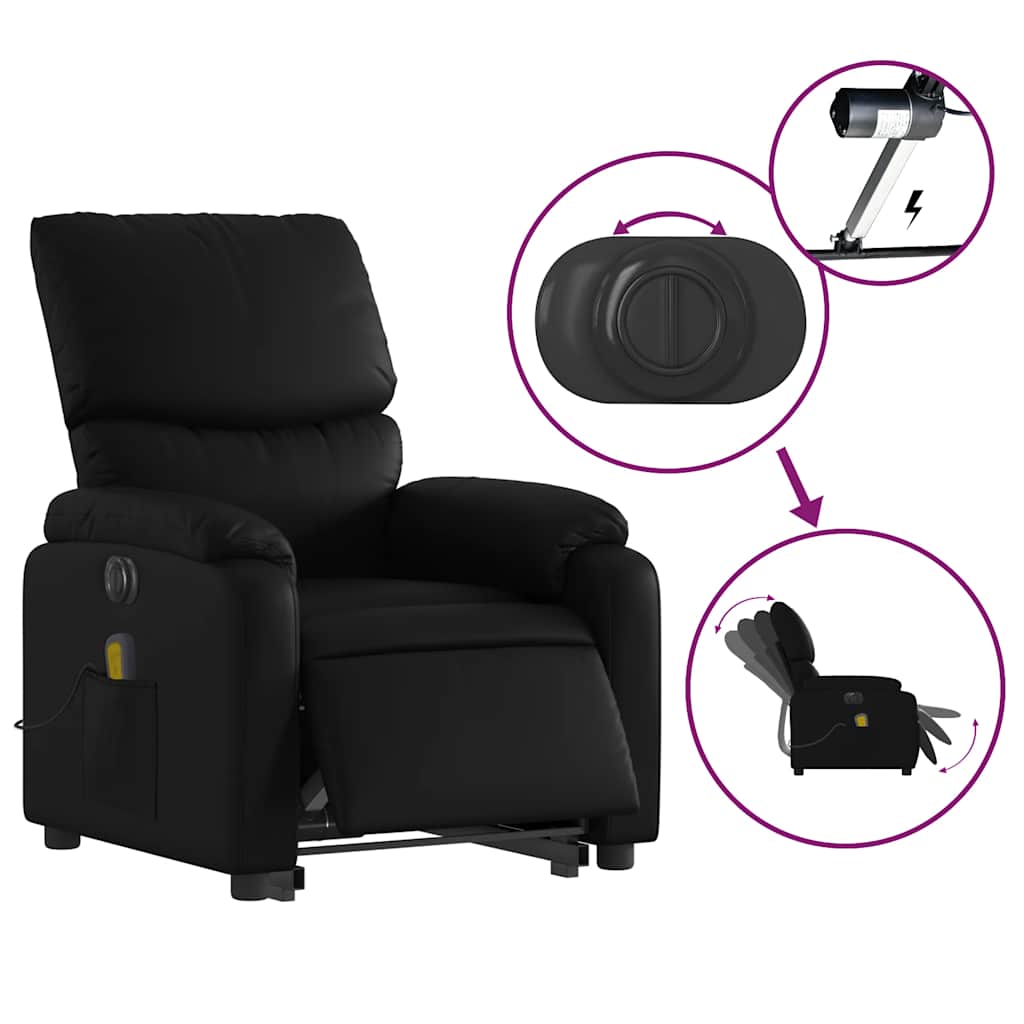 Fauteuil inclinable de massage électrique noir similicuir - XIOS