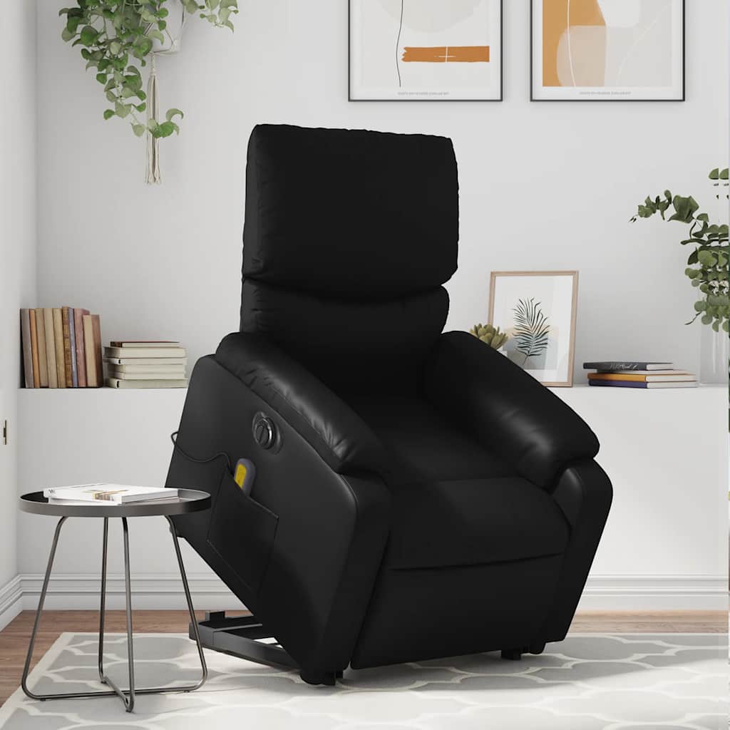 Fauteuil inclinable de massage électrique noir similicuir - XIOS