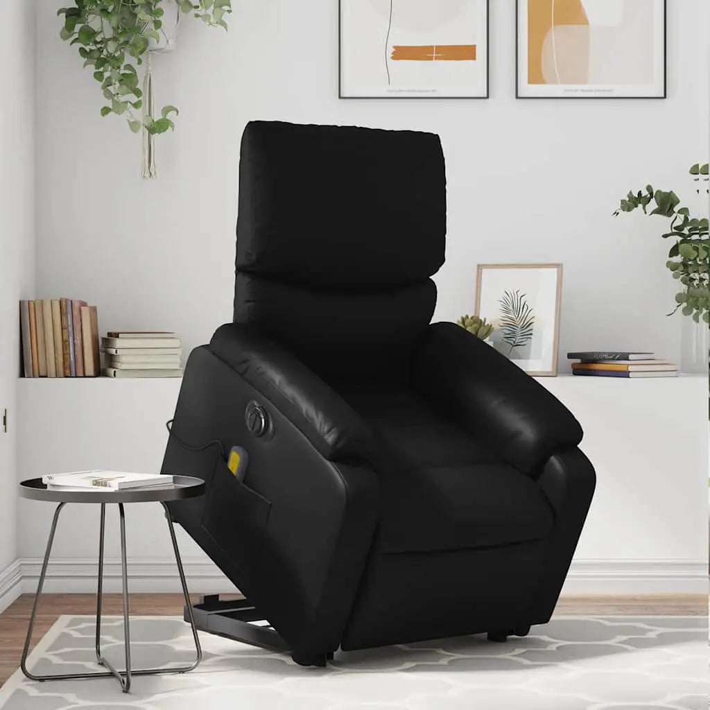 Fauteuil inclinable de massage électrique noir similicuir - XIOS