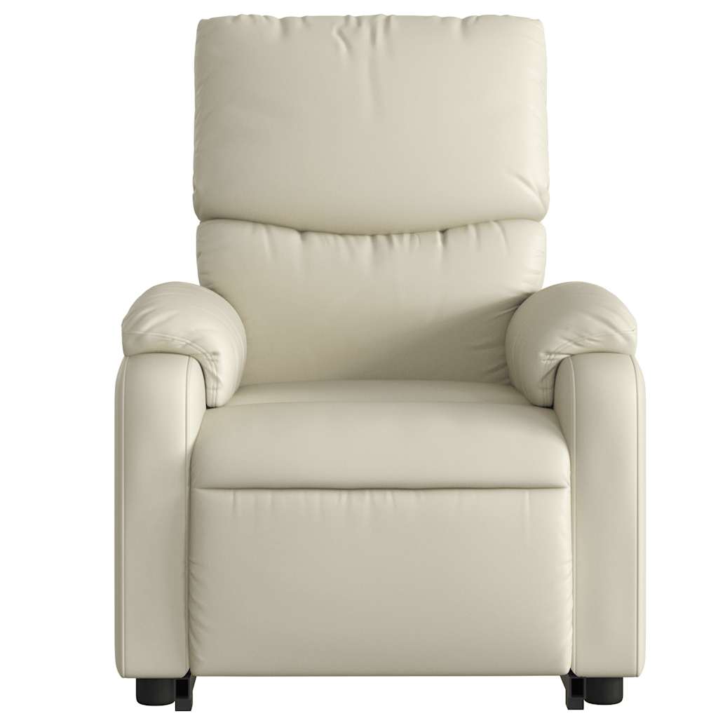 Fauteuil inclinable de massage électrique crème similicuir - XIOS
