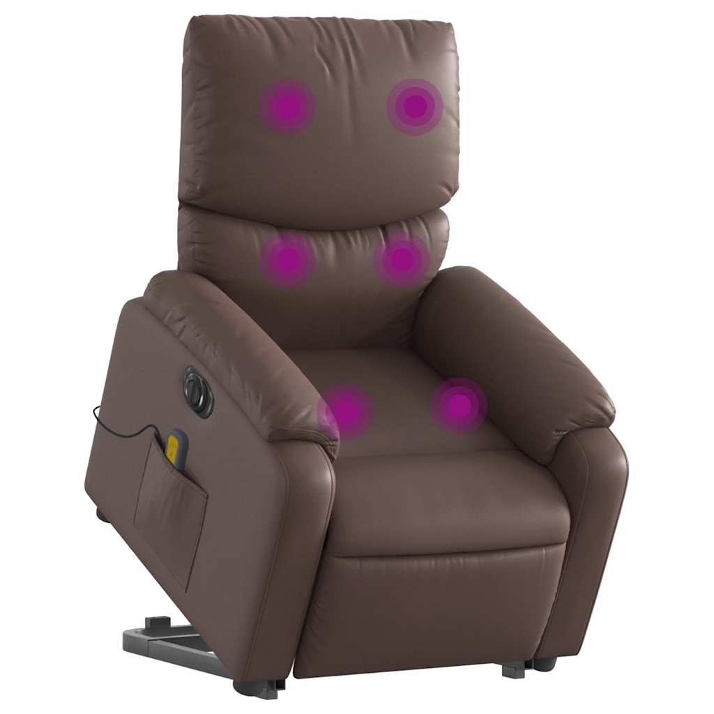 Fauteuil inclinable de massage électrique marron similicuir - XIOS