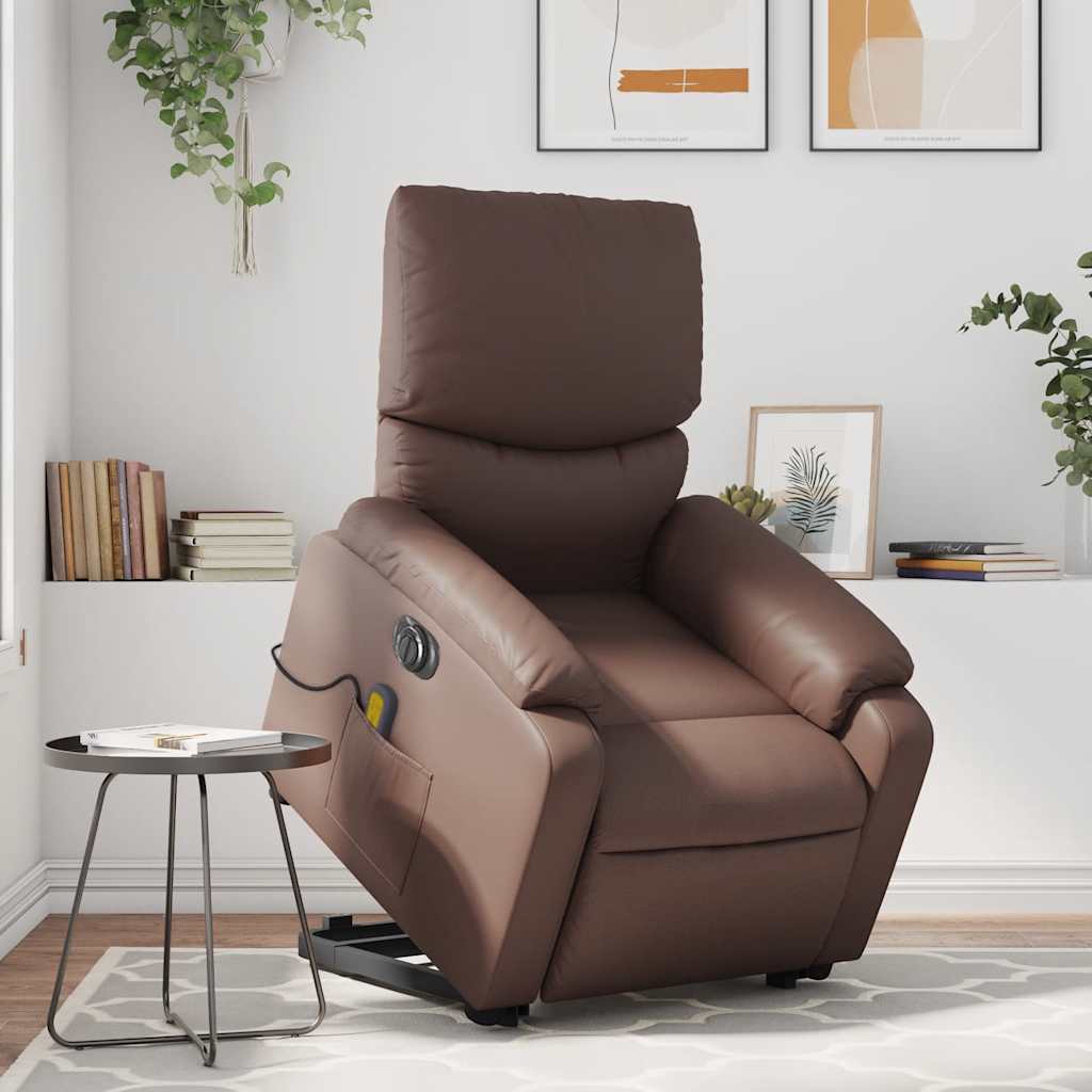 Fauteuil inclinable de massage électrique marron similicuir - XIOS