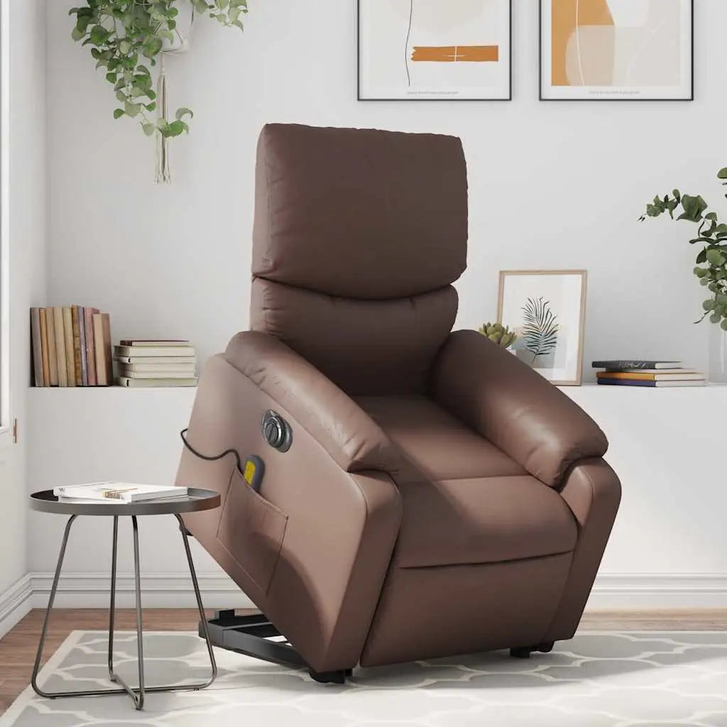 Fauteuil inclinable de massage électrique marron similicuir - XIOS