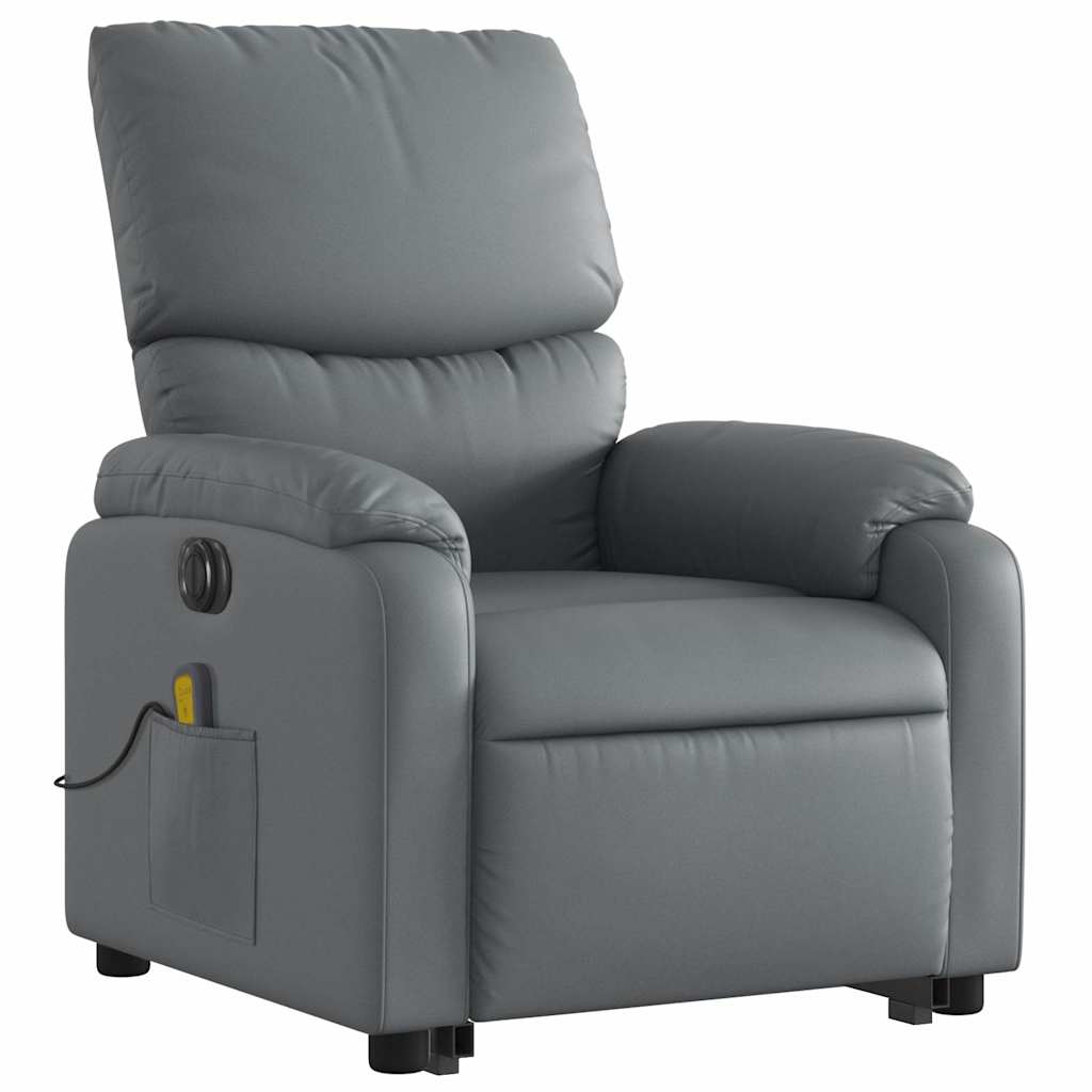 Fauteuil inclinable de massage électrique gris similicuir - XIOS