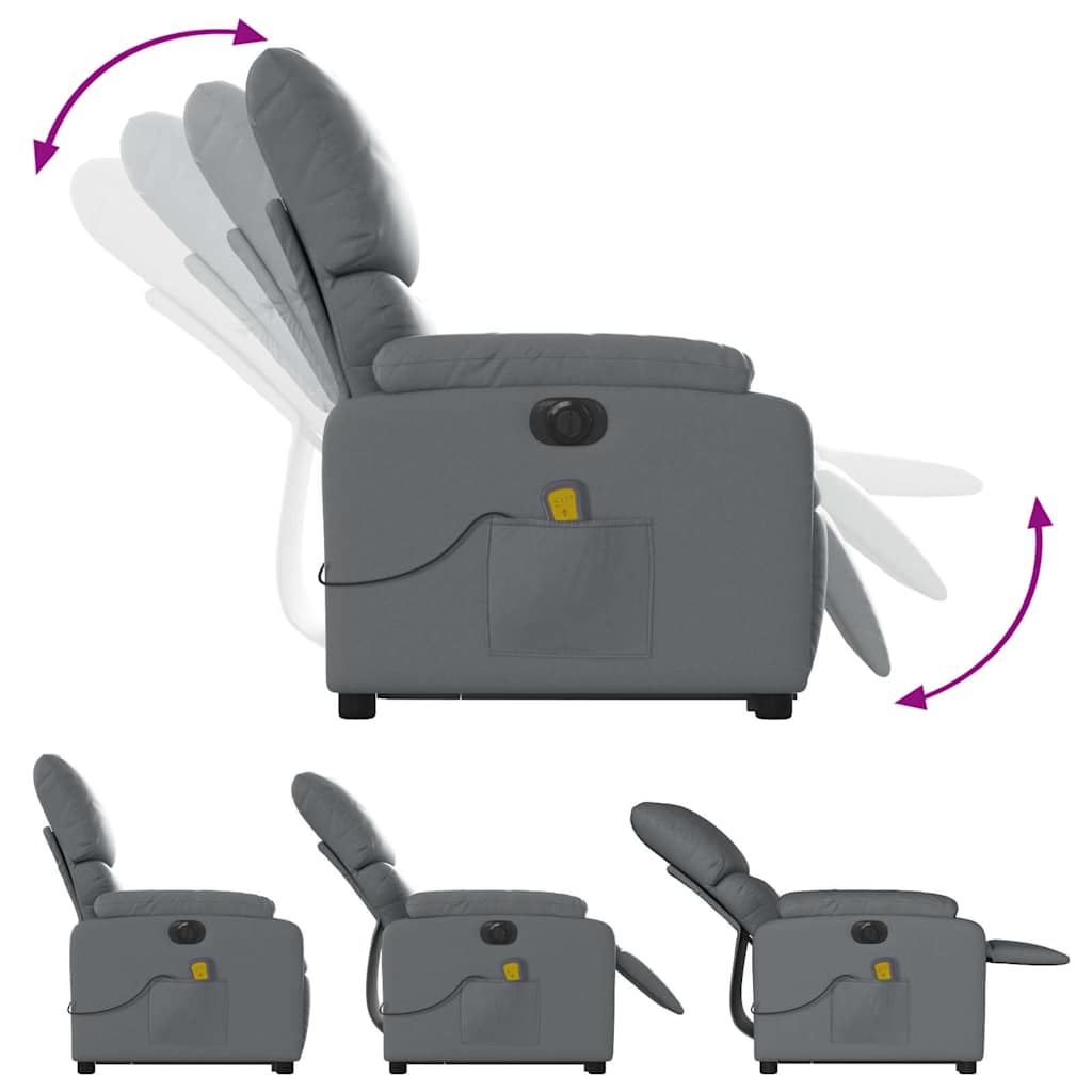 Fauteuil inclinable de massage électrique gris similicuir
