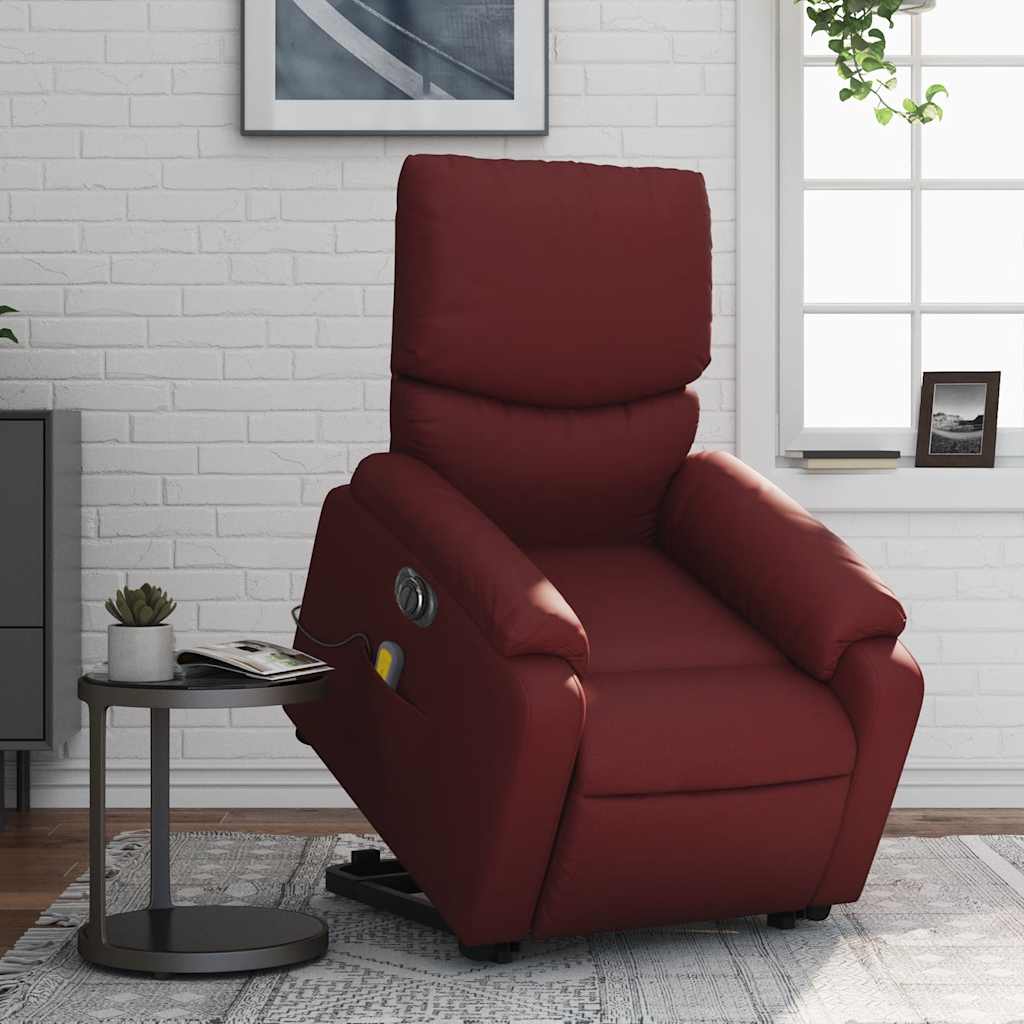 Fauteuil inclinable de massage électrique rouge bordeaux - XIOS