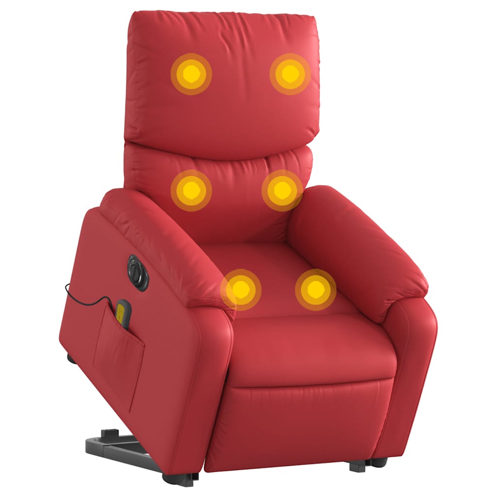 Fauteuil inclinable de massage électrique rouge similicuir - XIOS