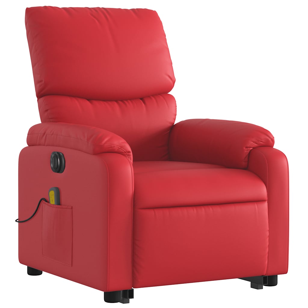 Fauteuil inclinable de massage électrique rouge similicuir - XIOS
