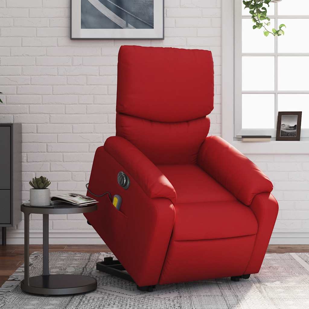 Fauteuil inclinable de massage électrique rouge similicuir - XIOS