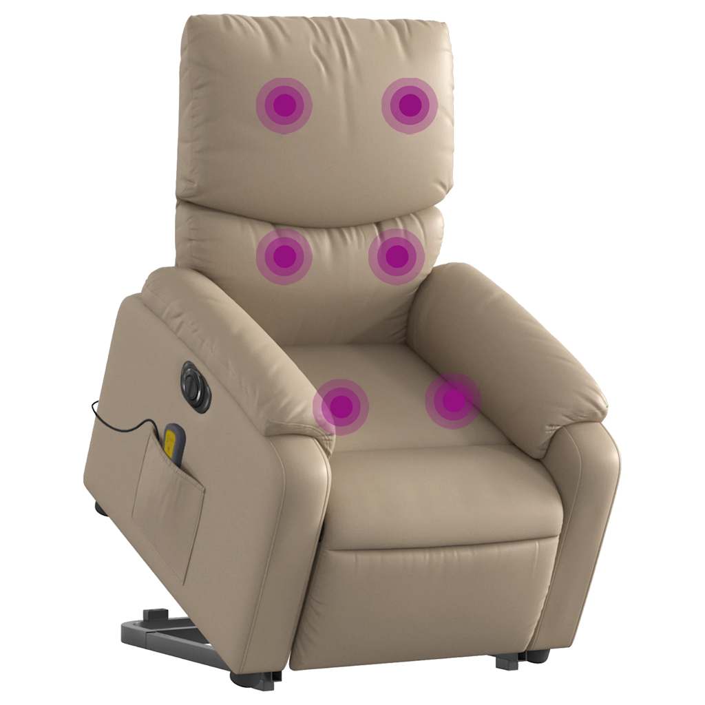 Fauteuil inclinable de massage électrique cappuccino similicuir - XIOS