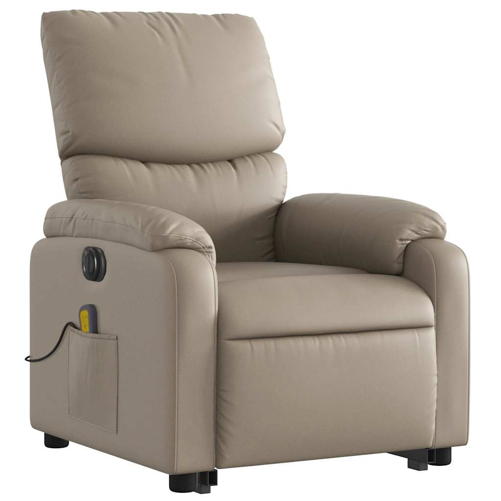 Fauteuil inclinable de massage électrique cappuccino similicuir
