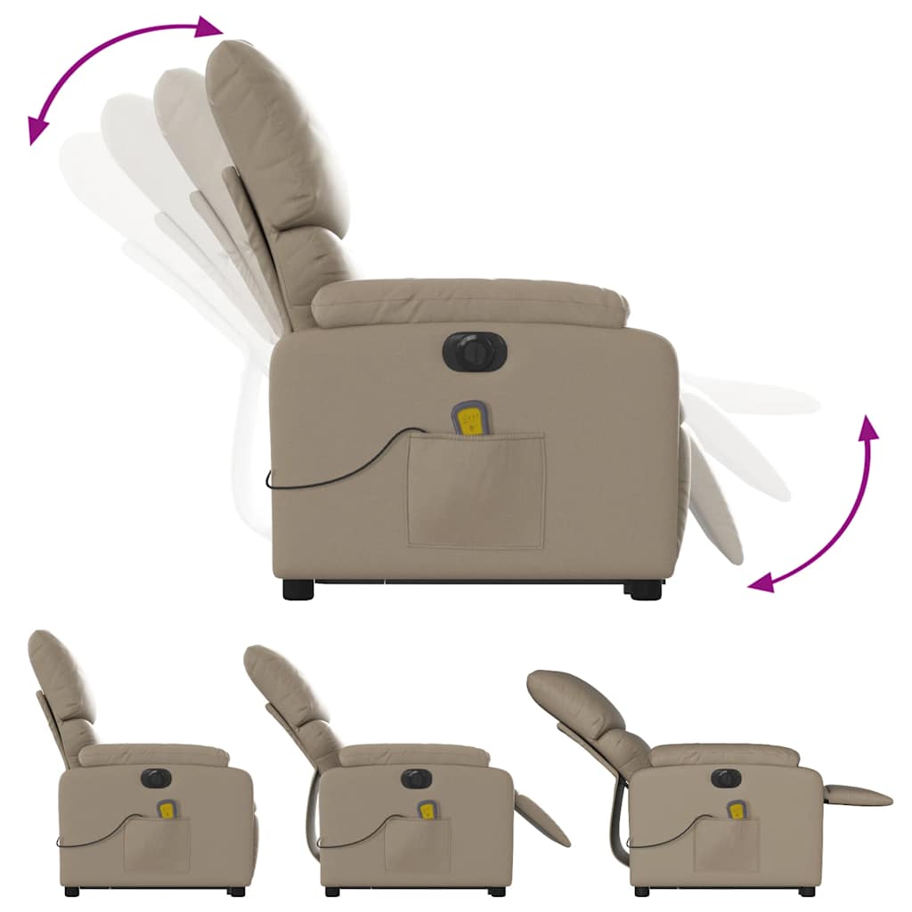 Fauteuil inclinable de massage électrique cappuccino similicuir - XIOS