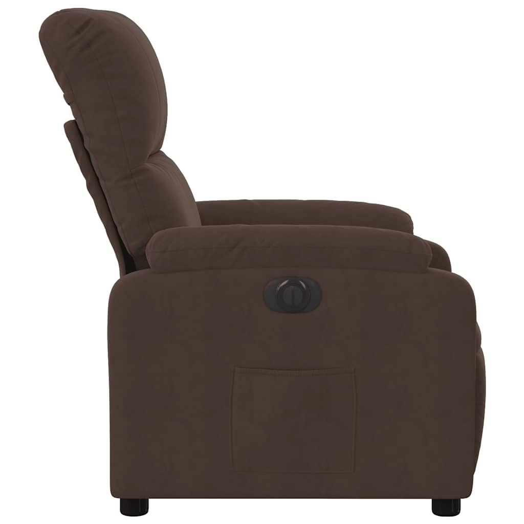 Fauteuil inclinable électrique marron tissu microfibre - XIOS