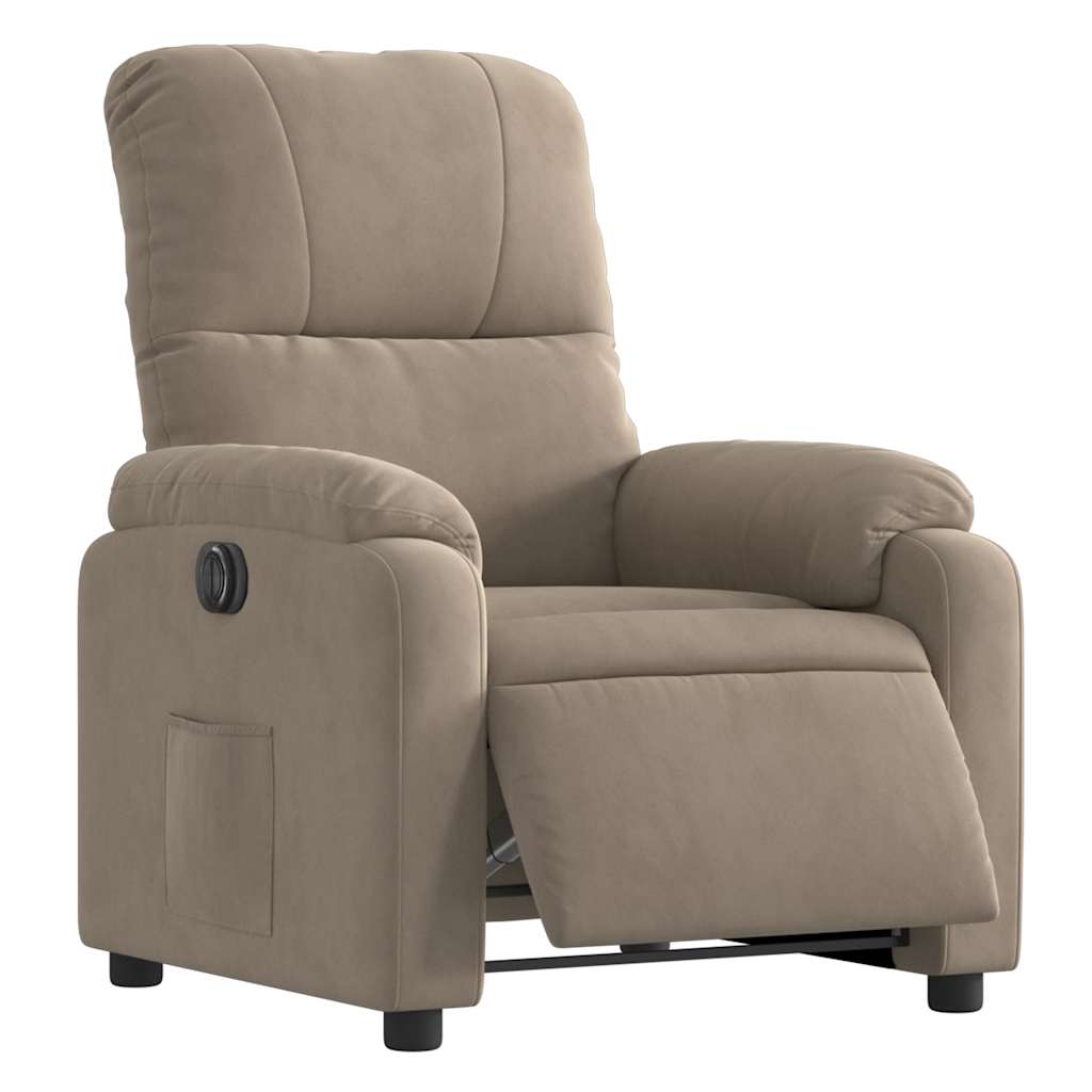 Fauteuil inclinable électrique taupe tissu microfibre - XIOS
